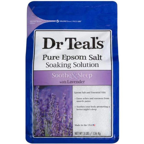 Dr Teal's Pure Epsom Salt, Soothe & Sleep with Lavender, 3lb