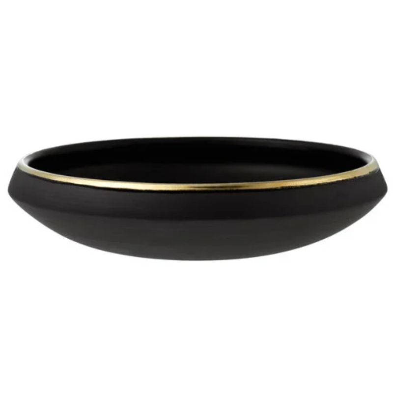 Eclipse Black/Gold Ceramic Bowl  10"