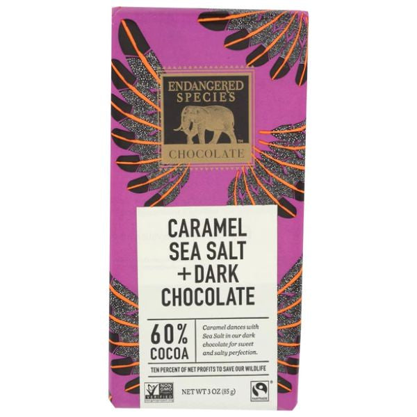 Endangered Species Caramel & Sea Salt Dark Chocolate Bar 3oz