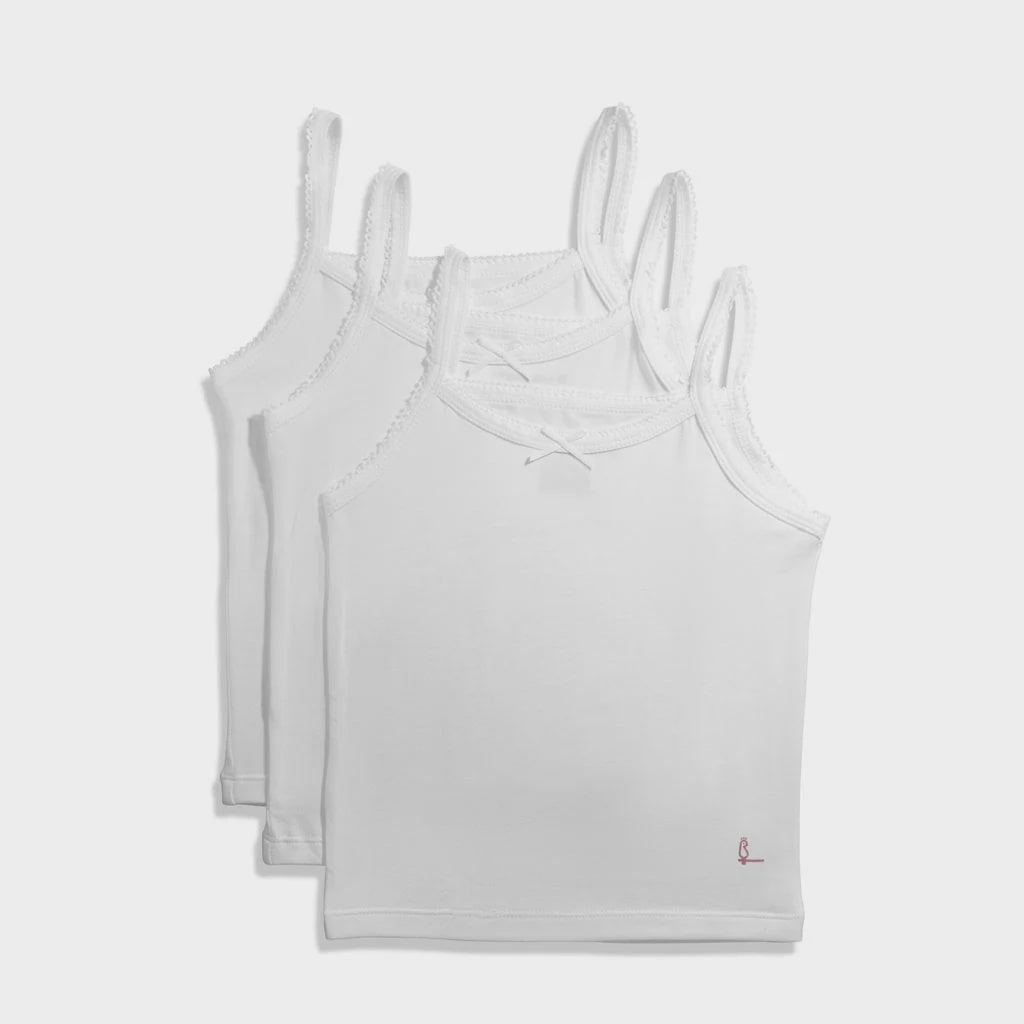 Feathers Girls Solid White Vests
