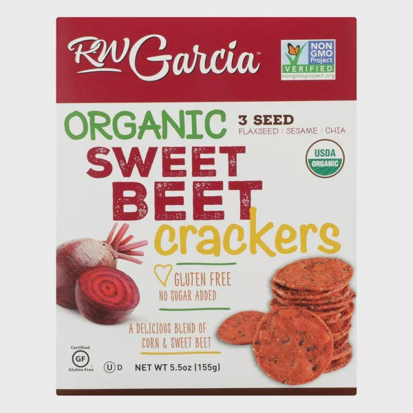 RW Garcia Organic Sweet Beet Crackers Gluten Free