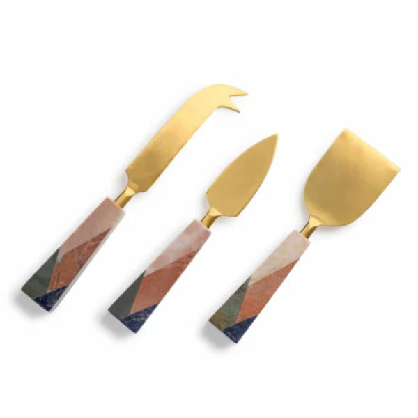 Galicia Marble Cheese Knives - set of 3