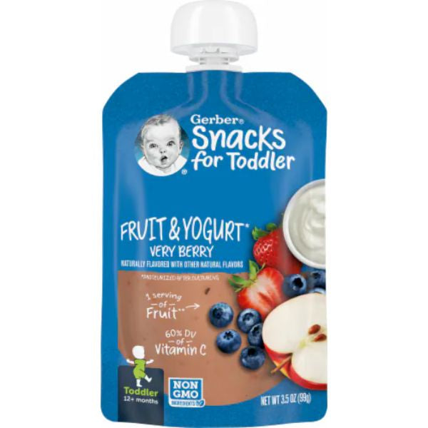 Gerber Very Berry Fruit & Yogurt Toddler Food, 3.5oz Pouch