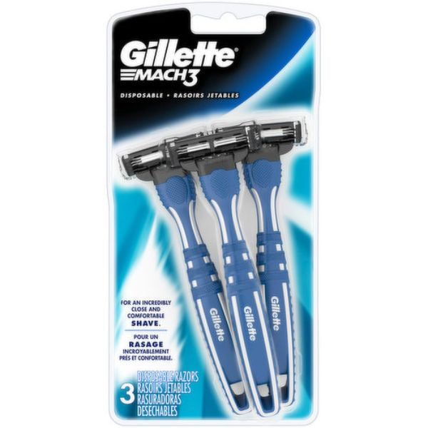 Gillette Mach3 Smooth Men's Disposable Razors 3ct