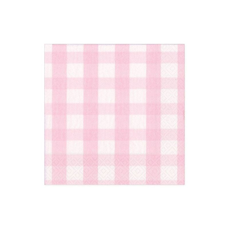 Gingham Pink Napkin, Cocktail