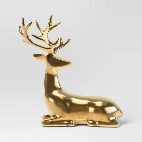 Gold Deer Statue - Sitting