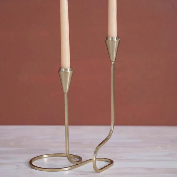 Gold Loop Taper Candle Holder