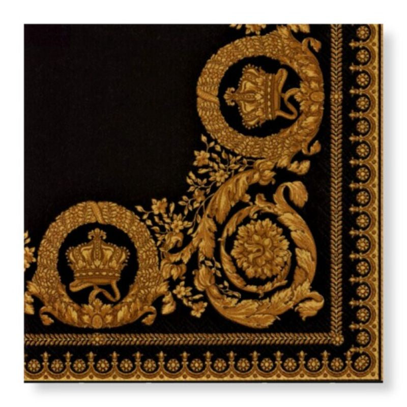 Golden Crown Napkins - Cocktail, 20ct