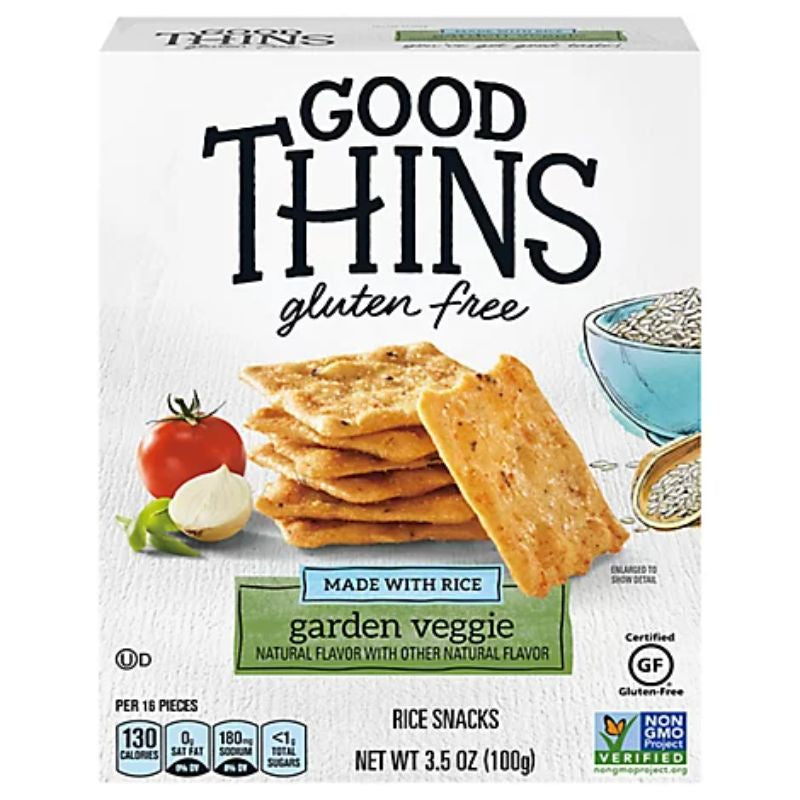 Nabisco Good Thins Crackers Garden Veggie Rice Snacks Gluten Free 3.5 oz