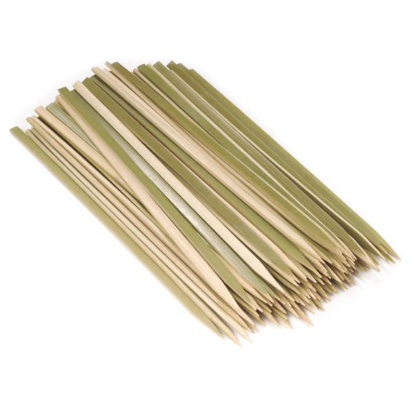 Green Natural Bamboo Flat Sticks Skewers 9" /25pk