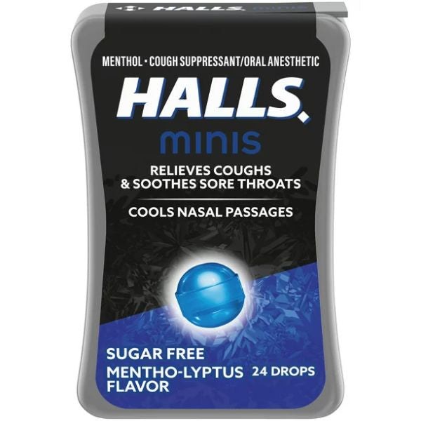 Halls Minis Mentho-Lyptus Flavor Sugar Free Cough Drops 24ct