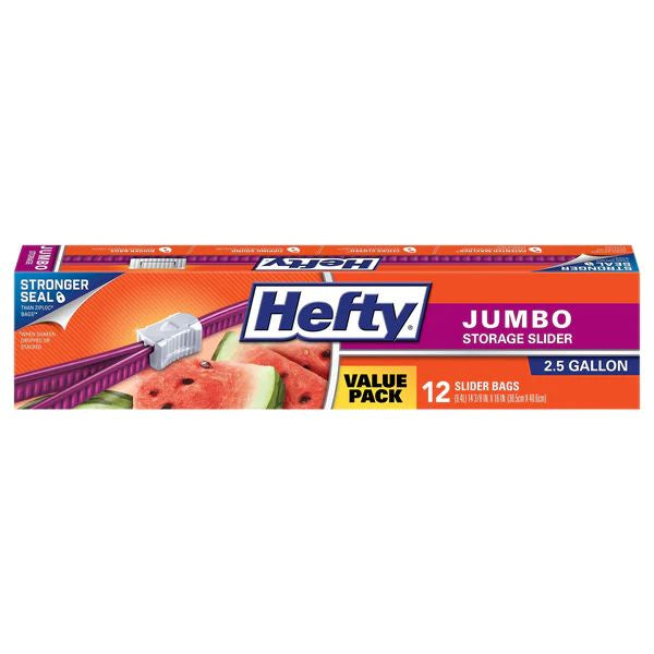 Hefty Slider Storage Bags, 2.5 Gallon 12ct