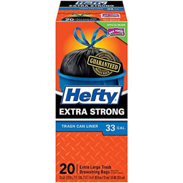 Hefty Strong Extra Large 33Gal Trash Bags 20ct