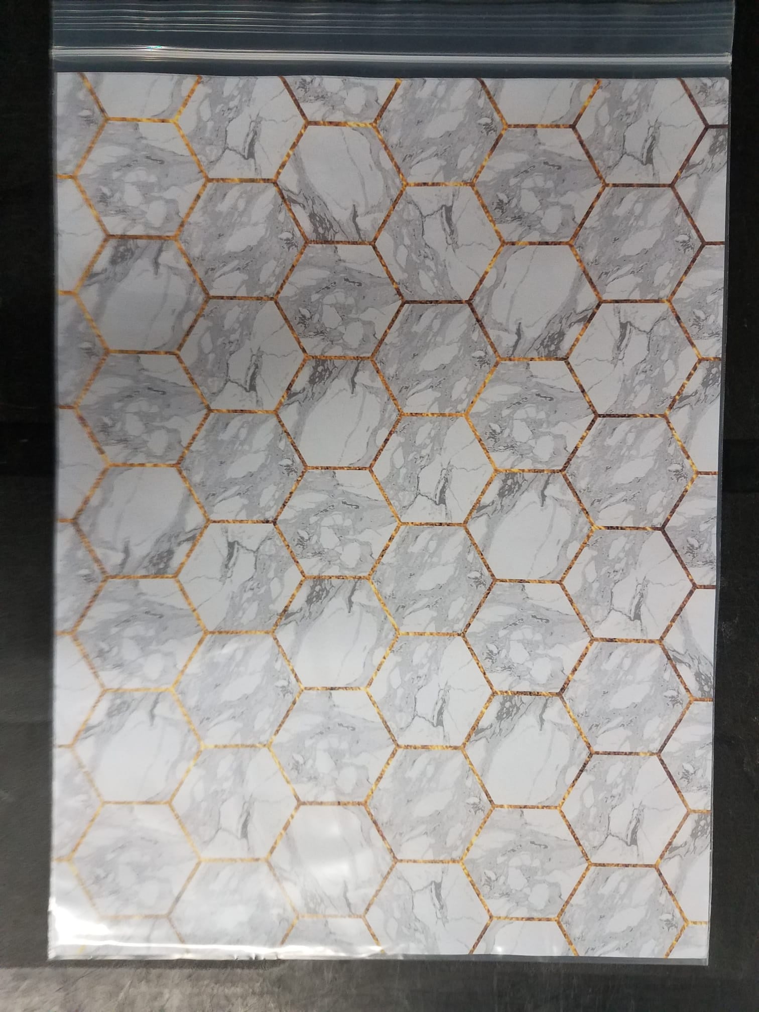 Wax Paper Hexagon Gold Silver ea 10/pk