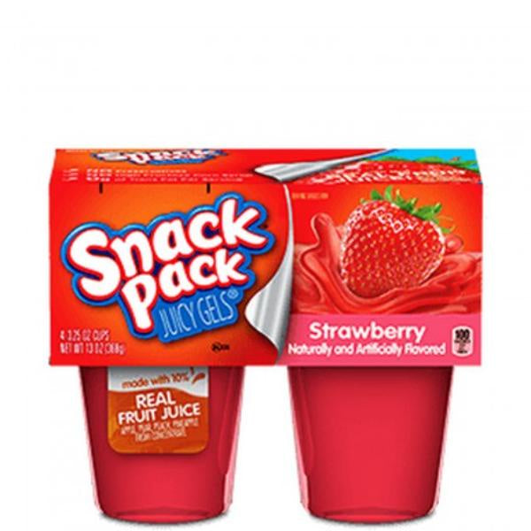 Hunts Snack Pack Strawberry Juicy Gels, 3.25oz, 4 pk