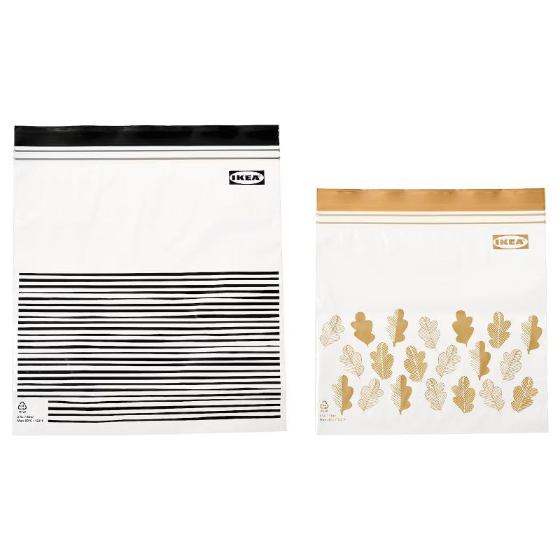 ISTAD Resealable Bag, patterned black/yellow 50 pack, size 3Q and 1Q