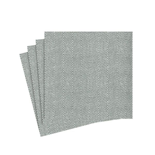 Jute Paper Linen Cocktail Napkins, Charcoal 15pk