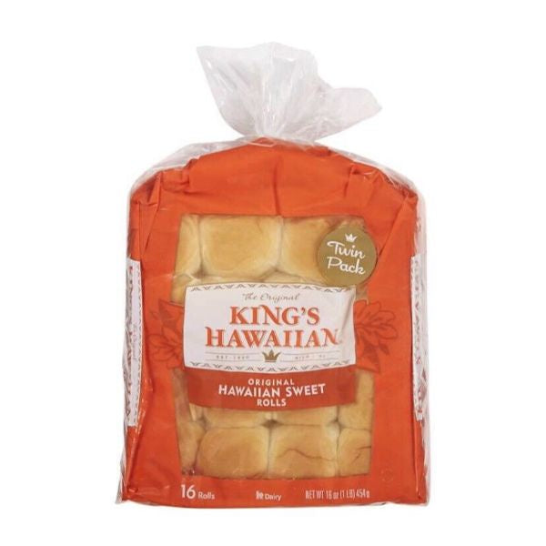 King's Hawaiian Sweet Rolls 16 Pack, Pack of 2