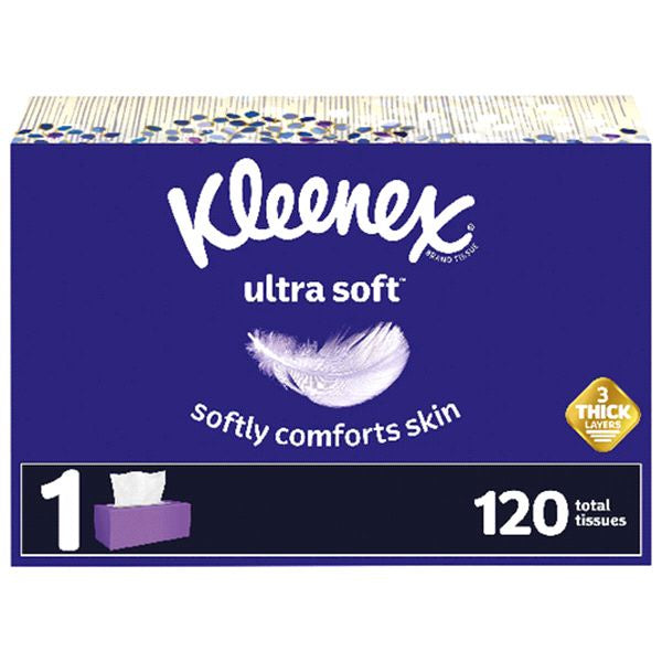 Kleenex Ultra Soft Flat Box Tissues, 120ct