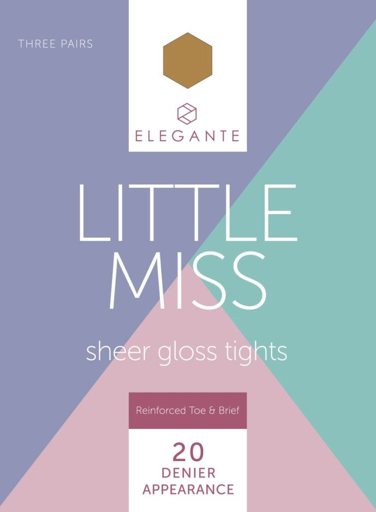 Elegante Little Miss Gloss Tights, Bronze Glow 9-10 yr. 3pk