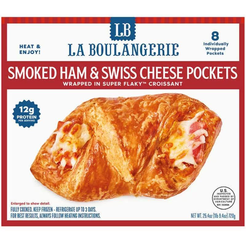 La Boulangerie Smoked Ham & Swiss Cheese Pockets 8 ct, Frozen