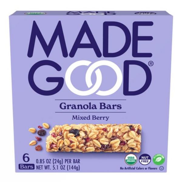 MadeGood Granola Bar, Mixed Berry 6ct