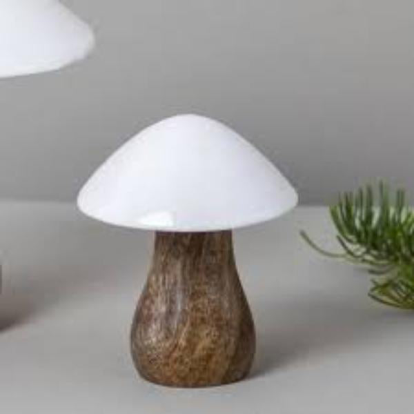 Mango Wood & Enamel Mushroom - Small