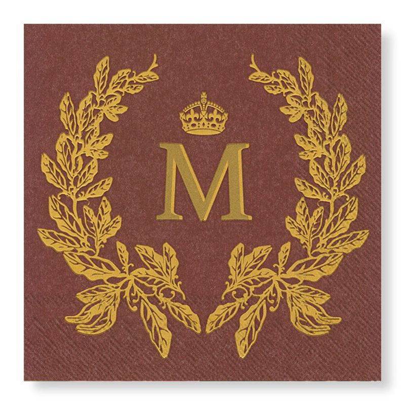 Manor Road Laurel Wreath Red Gold Luncheon Napkins, 20ct