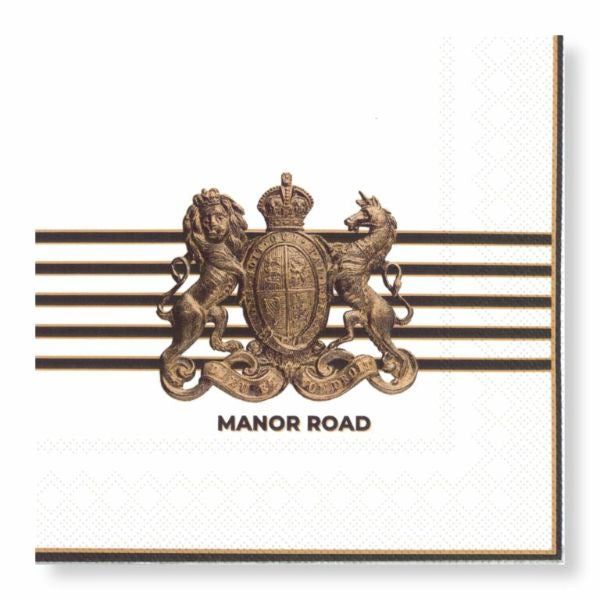 Manor Road Regal Stripes Dinner Napkins 20ct