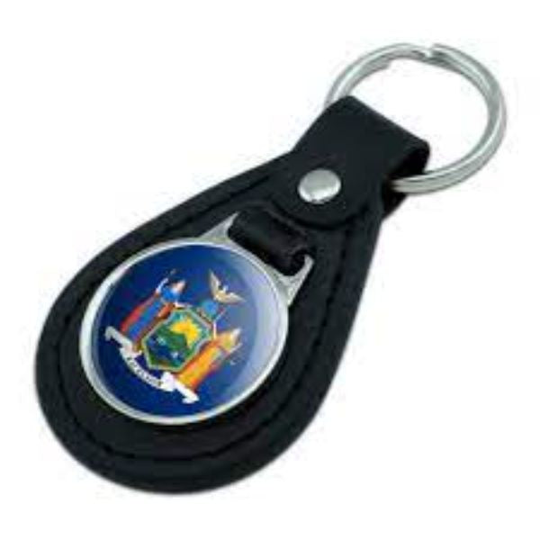 NY State Leather Keychain