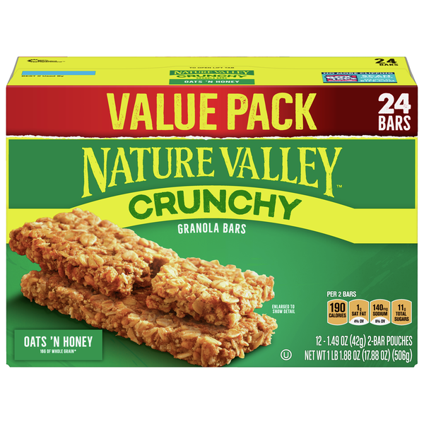 Nature Valley Crunchy Granola Bars Oats 'n Honey Value Pack 17.8oz