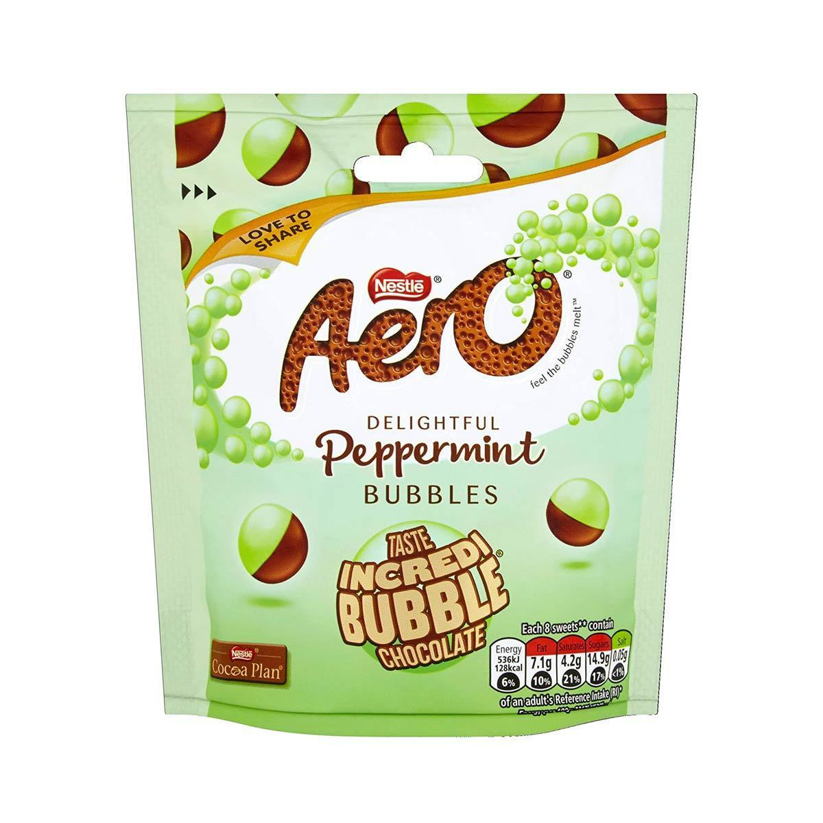 Nestle Aero Peppermint Bubbles Chocolate Pouch 3.2oz