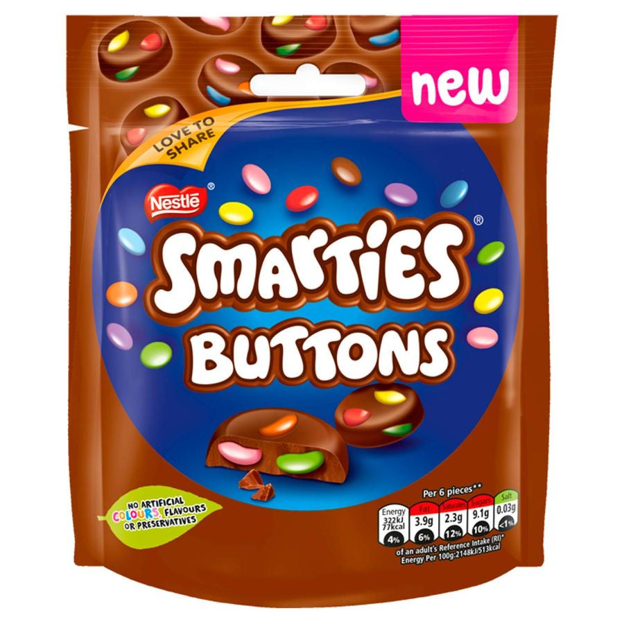 Nestle Smarties Milk Chocolate Buttons Pouch 3oz