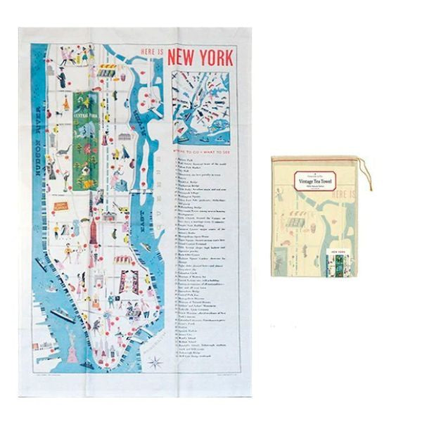 New York Map Tea Towel