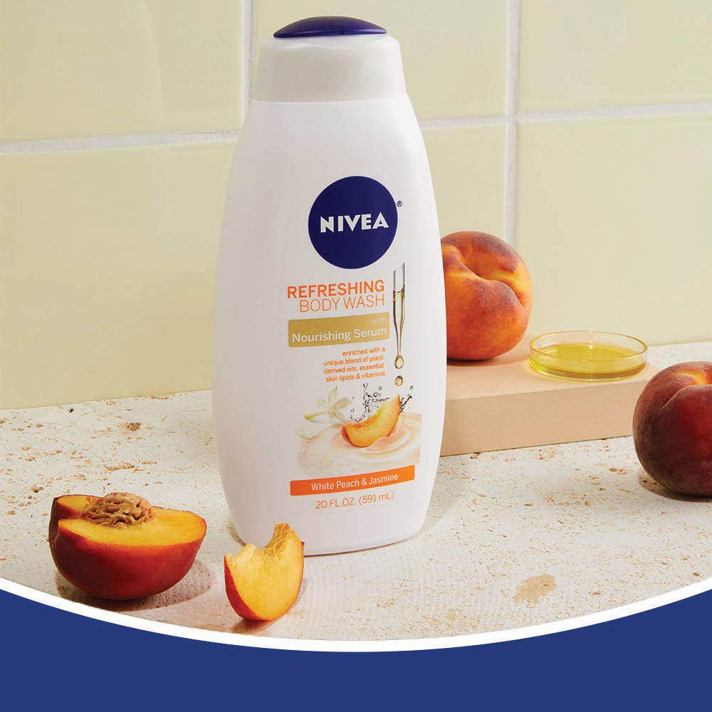 Nivea White Peach and Jasmine Refreshing Body Wash for Dry Skin - 20 fl oz