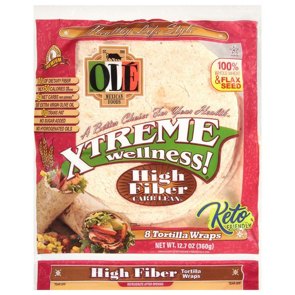 Ole High Fiber Carb Lean Tortilla Wrap 8ct