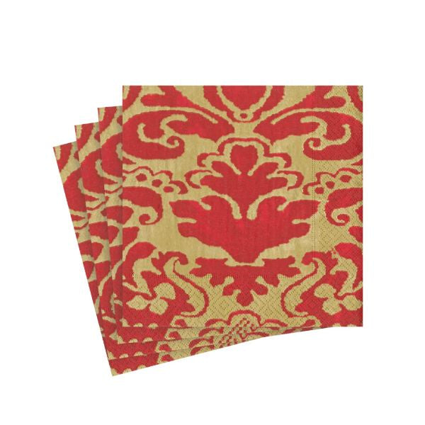 Palazzo Paper Cocktail Napkins, Red 20pk