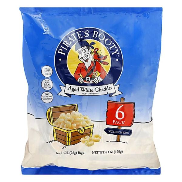 Pirate's Booty Aged White Cheddar Snack Pack 6 x 1oz