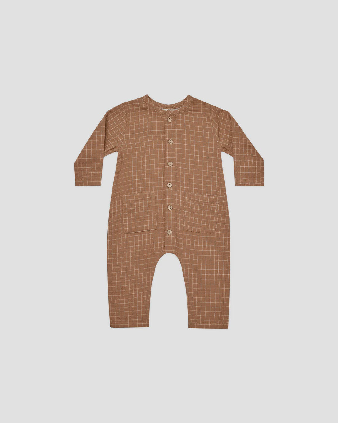 Quincy Mae Woven Jumpsuit, Cinnamon Grid