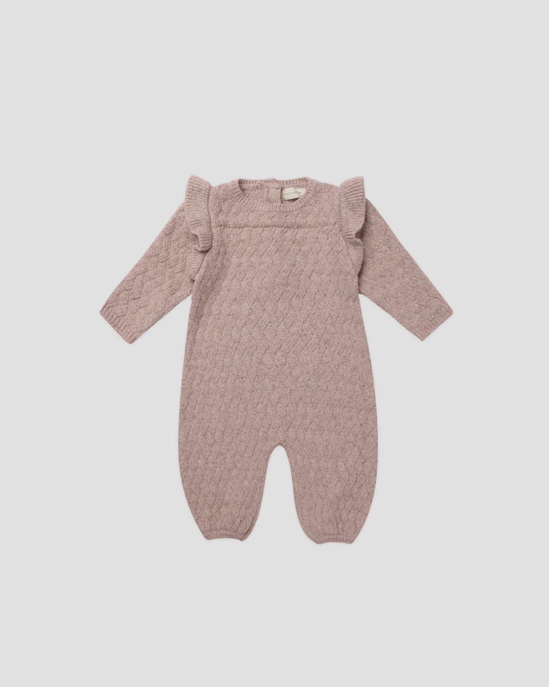 Quincy Mae Long Sleeve Mira Knit Romper ,Mauve 6-12m