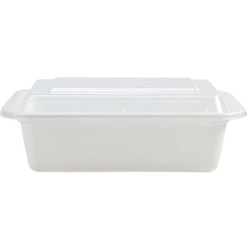 Rectangle White Containers 7”x 5” 24 oz, 5Ct