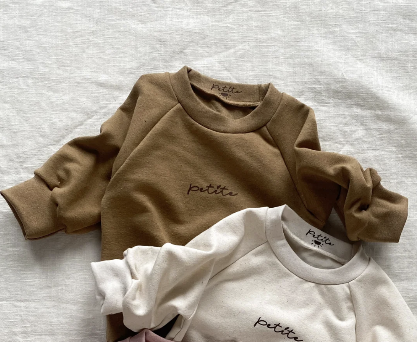 Petite Evelina Kids Recycled cotton sweatshirt, Caramel 2-3yr