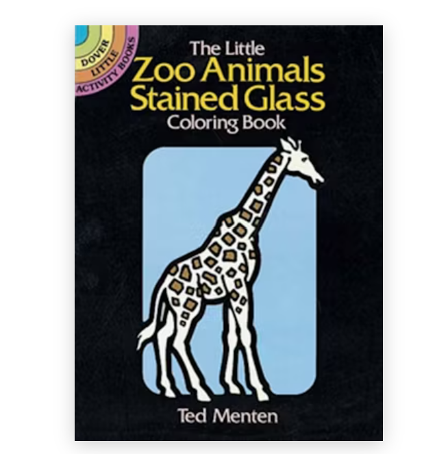 Zoo Animals Mini Stained Glass Coloring Book