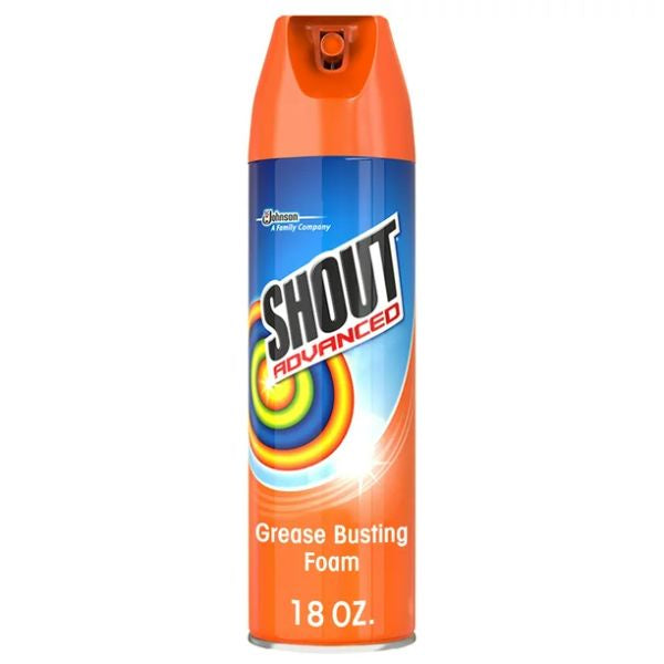 Shout Advanced Grease Busting Foam, Laundry Stain Remover, 18oz