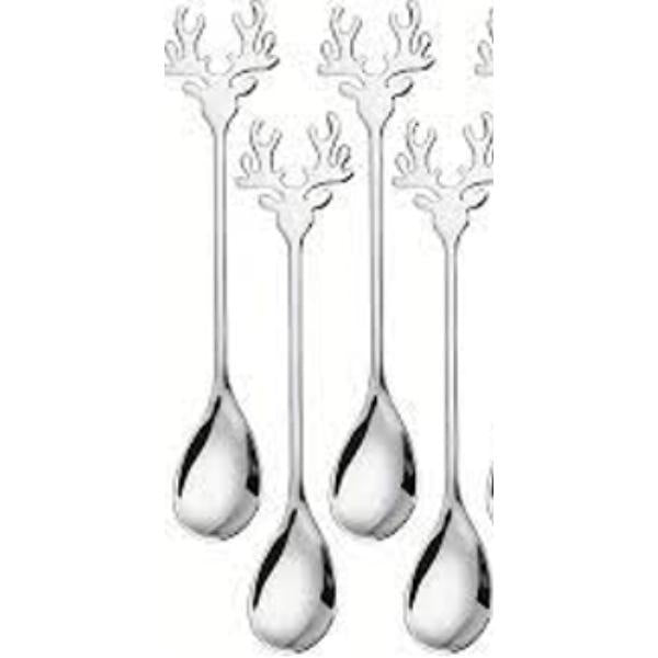 Silver Deer Head Spoon - Set of 4