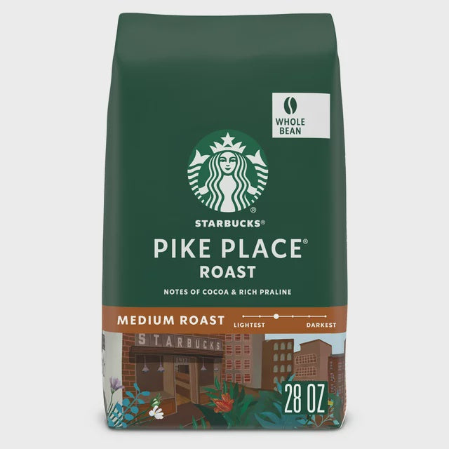 Starbuck's Pike Place Roast Whole Bean Coffee 18oz