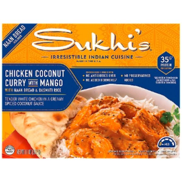 Sukhi's Chicken Coconut Curry with Mango with Naan Bread & Basmati Rice, 11 oz