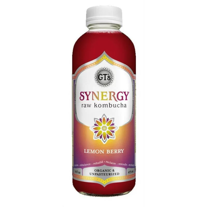 Synergy Raw Kombucha, Lemon Berry 16oz