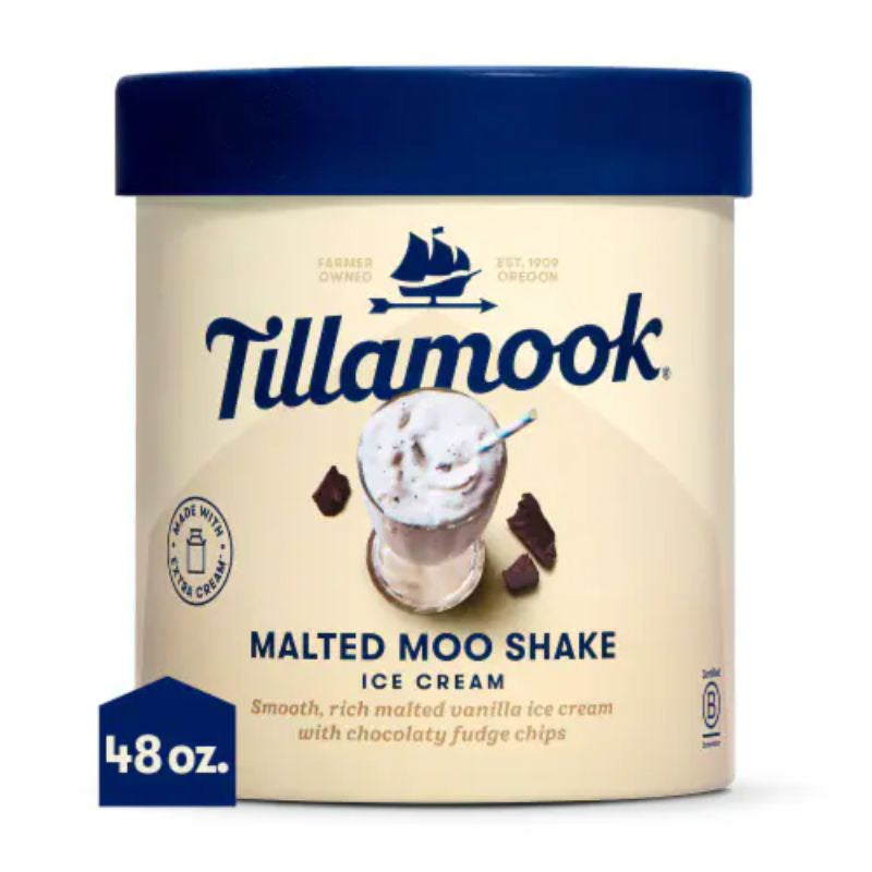 Tillamook Malted Moo Shake Ice Cream 48oz