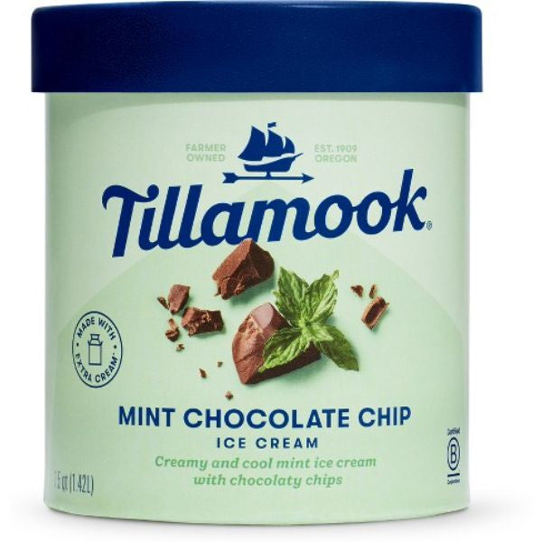 Tillamook Mint Chocolate Chip Ice Cream 48 oz